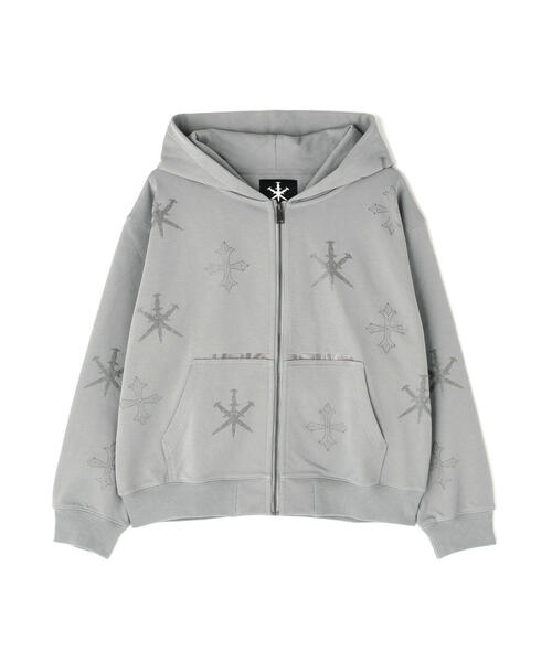 UNKNOWNLONDON/アンノウンロンドン/Dagger Cross Rhinestone Zip