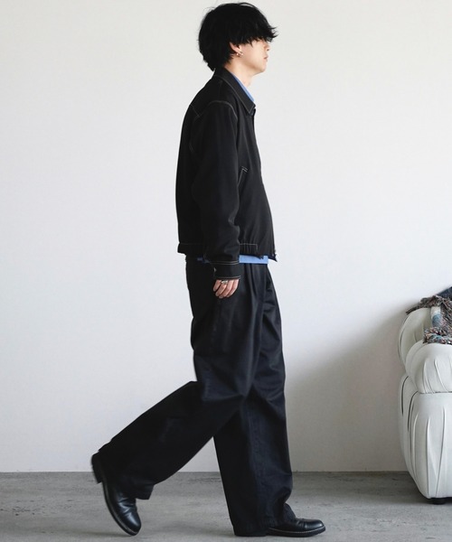 WYM LIDNM（ウィム バイ リドム）の「GABA WIDE PIGMENT DYED 2TUCK TROUSERS（その他パンツ・メンズ・ライトグレー/ブラック系/グレイッシュベージュ・L/M/S）」の21枚目の写真