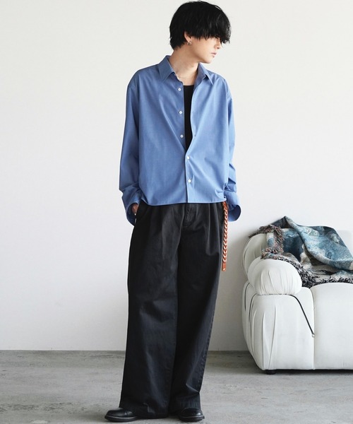 WYM LIDNM（ウィム バイ リドム）の「GABA WIDE PIGMENT DYED 2TUCK TROUSERS（その他パンツ・メンズ・ライトグレー/ブラック系/グレイッシュベージュ・L/M/S）」の12枚目の写真