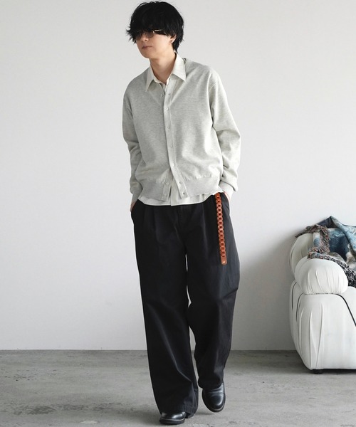 WYM LIDNM（ウィム バイ リドム）の「GABA WIDE PIGMENT DYED 2TUCK TROUSERS（その他パンツ・メンズ・ライトグレー/ブラック系/グレイッシュベージュ・L/M/S）」の13枚目の写真