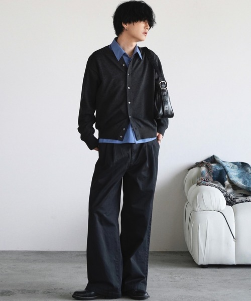 WYM LIDNM（ウィム バイ リドム）の「GABA WIDE PIGMENT DYED 2TUCK TROUSERS（その他パンツ・メンズ・ライトグレー/ブラック系/グレイッシュベージュ・L/M/S）」の19枚目の写真