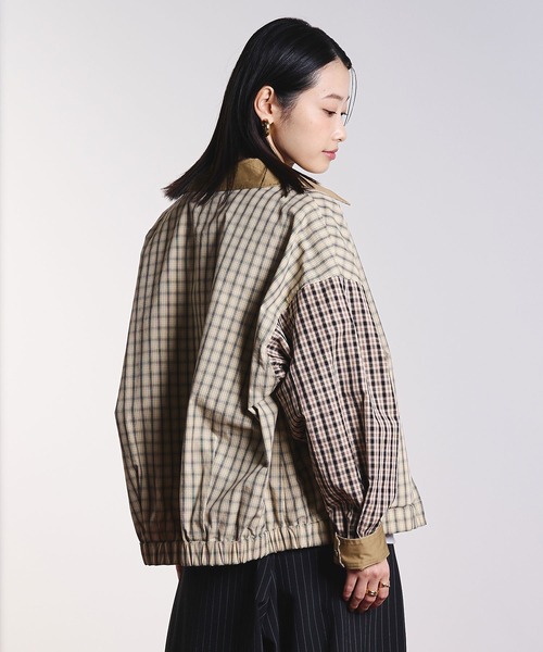ROSE BUD（ローズバッド）の「(CREOLME)REVERSIBLE CHECK JACKET（ブルゾン・レディース・ネイビー/ベージュ・ONE SIZE）」の6枚目の写真