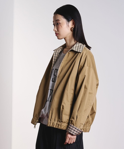 ROSE BUD（ローズバッド）の「(CREOLME)REVERSIBLE CHECK JACKET（ブルゾン・レディース・ネイビー/ベージュ・ONE SIZE）」の10枚目の写真