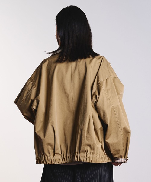 ROSE BUD（ローズバッド）の「(CREOLME)REVERSIBLE CHECK JACKET（ブルゾン・レディース・ネイビー/ベージュ・ONE SIZE）」の11枚目の写真