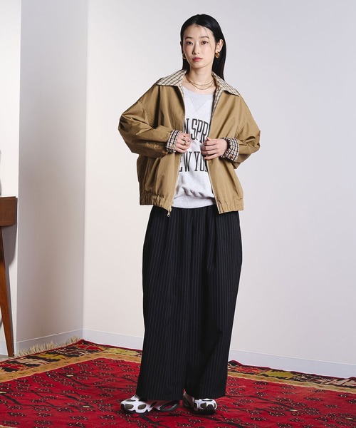 ROSE BUD（ローズバッド）の「(CREOLME)REVERSIBLE CHECK JACKET（ブルゾン・レディース・ネイビー/ベージュ・ONE SIZE）」の12枚目の写真