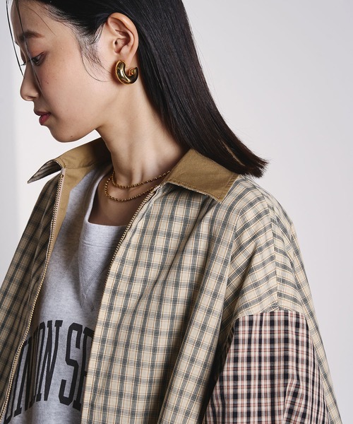 ROSE BUD（ローズバッド）の「(CREOLME)REVERSIBLE CHECK JACKET（ブルゾン・レディース・ネイビー/ベージュ・ONE SIZE）」の17枚目の写真