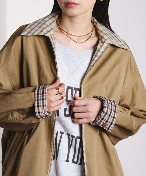 ROSE BUD（ローズバッド）の「(CREOLME)REVERSIBLE CHECK JACKET（ブルゾン・レディース・ネイビー/ベージュ・ONE SIZE）」の19枚目の写真