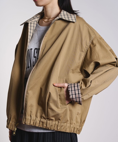 ROSE BUD（ローズバッド）の「(CREOLME)REVERSIBLE CHECK JACKET（ブルゾン・レディース・ネイビー/ベージュ・ONE SIZE）」の21枚目の写真