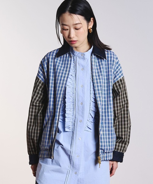 ROSE BUD（ローズバッド）の「(CREOLME)REVERSIBLE CHECK JACKET（ブルゾン・レディース・ネイビー/ベージュ・ONE SIZE）」の22枚目の写真