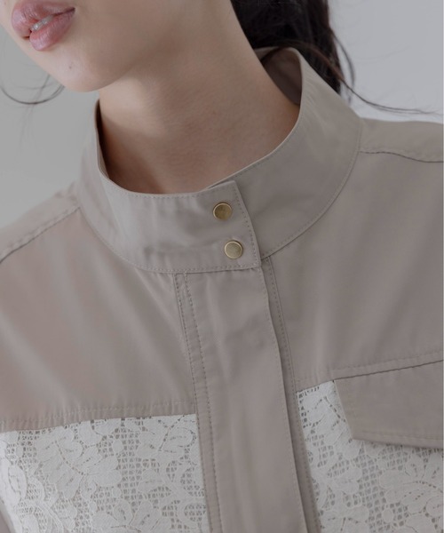 Eimee Law（エイミーロウ）の「メッシュレーススタンドカラージレ（ベスト・レディース・ブラック/アイボリー・FREE）」の17枚目の写真