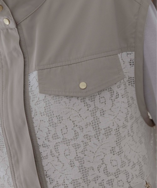 Eimee Law（エイミーロウ）の「メッシュレーススタンドカラージレ（ベスト・レディース・ブラック/アイボリー・FREE）」の20枚目の写真