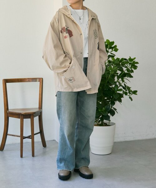 ear PAPILLONNER(イアパピヨネ)の「Kendai×SUM1 STYLE別注マンパ【SUM1 STYLE】(その他アウター・レディース・ブルー/ベージュ・FREE)」の3枚目の写真