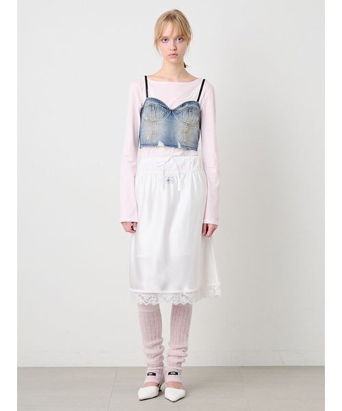 SORIN(ソリン )の「Satin Layered Midi Skirt/サテン レイヤードミディスカート(スカート・レディース・ホワイト/ライトピンク/ブラック・38)」の4枚目の写真