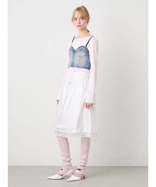 SORIN(ソリン )の「Satin Layered Midi Skirt/サテン レイヤードミディスカート(スカート・レディース・ホワイト/ライトピンク/ブラック・38)」の5枚目の写真