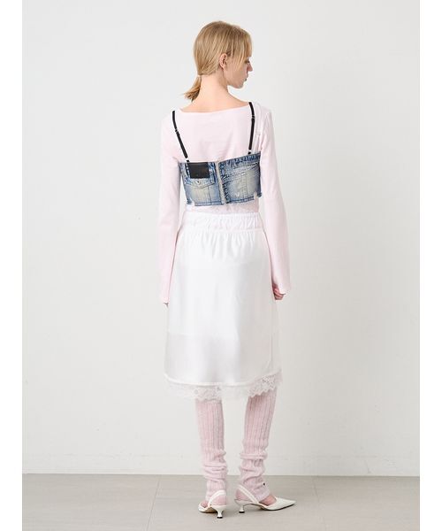 SORIN(ソリン )の「Satin Layered Midi Skirt/サテン レイヤードミディスカート(スカート・レディース・ホワイト/ライトピンク/ブラック・38)」の6枚目の写真