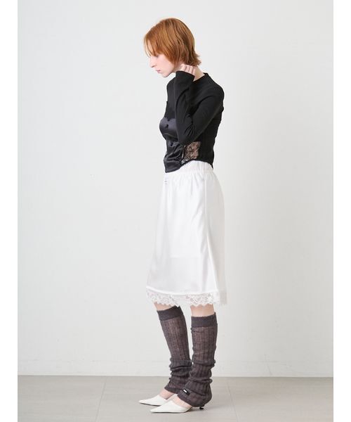 SORIN(ソリン )の「Satin Layered Midi Skirt/サテン レイヤードミディスカート(スカート・レディース・ホワイト/ライトピンク/ブラック・38)」の8枚目の写真