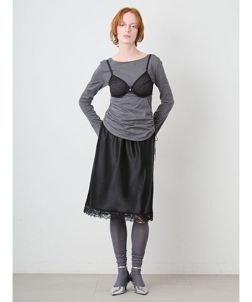 SORIN(ソリン )の「Satin Layered Midi Skirt/サテン レイヤードミディスカート(スカート・レディース・ホワイト/ライトピンク/ブラック・38)」の14枚目の写真