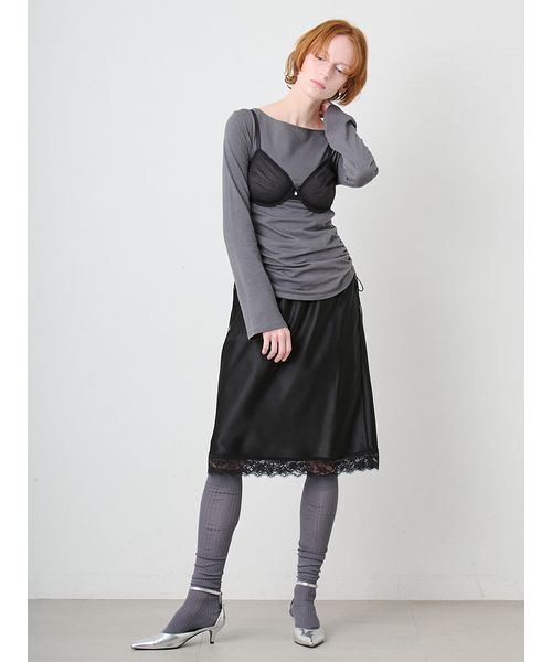SORIN(ソリン )の「Satin Layered Midi Skirt/サテン レイヤードミディスカート(スカート・レディース・ホワイト/ライトピンク/ブラック・38)」の15枚目の写真