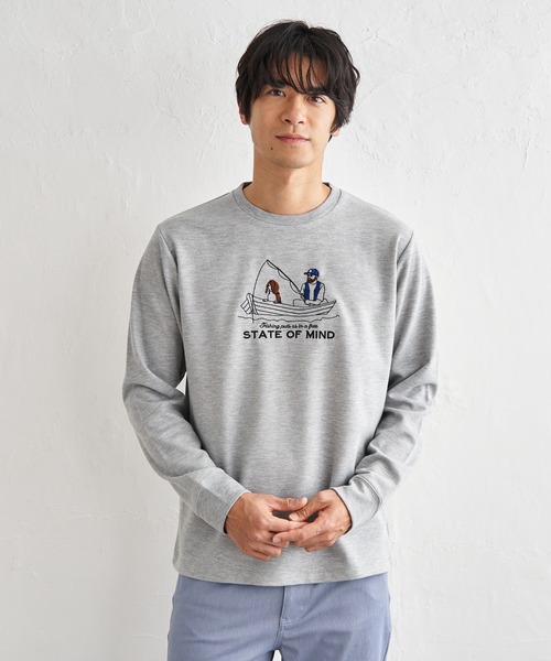 ikka(イッカ)の「ポンチ刺繍ロンT(Tシャツ/カットソー・メンズ・グリーン/ホワイト/ネイビー/グレー・XL/L/M/S)」の3枚目の写真