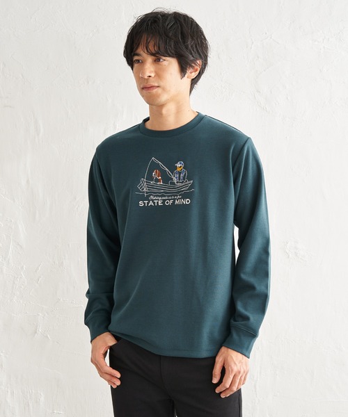 ikka(イッカ)の「ポンチ刺繍ロンT(Tシャツ/カットソー・メンズ・グリーン/ホワイト/ネイビー/グレー・XL/L/M/S)」の11枚目の写真