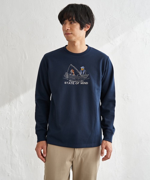 ikka(イッカ)の「ポンチ刺繍ロンT(Tシャツ/カットソー・メンズ・グリーン/ホワイト/ネイビー/グレー・XL/L/M/S)」の14枚目の写真