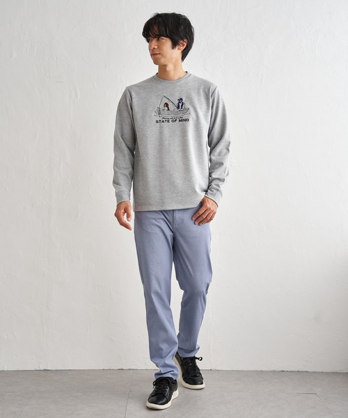 ikka(イッカ)の「ポンチ刺繍ロンT(Tシャツ/カットソー・メンズ・グリーン/ホワイト/ネイビー/グレー・XL/L/M/S)」の9枚目の写真