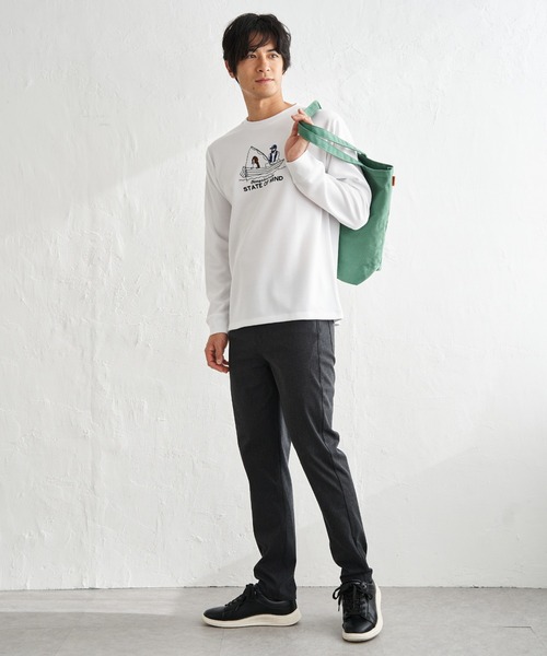 ikka(イッカ)の「ポンチ刺繍ロンT(Tシャツ/カットソー・メンズ・グリーン/ホワイト/ネイビー/グレー・XL/L/M/S)」の7枚目の写真
