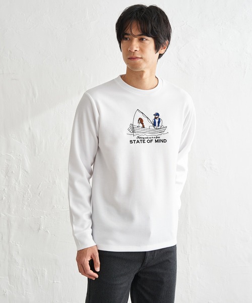 ikka(イッカ)の「ポンチ刺繍ロンT(Tシャツ/カットソー・メンズ・グリーン/ホワイト/ネイビー/グレー・XL/L/M/S)」の5枚目の写真