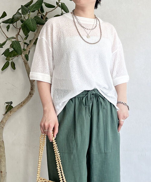 un dix cors(アンディコール)の「カラミ風メッシュプルオーバー(Tシャツ/カットソー・レディース・ブラック/アイボリー/モカ・FREE)」の4枚目の写真