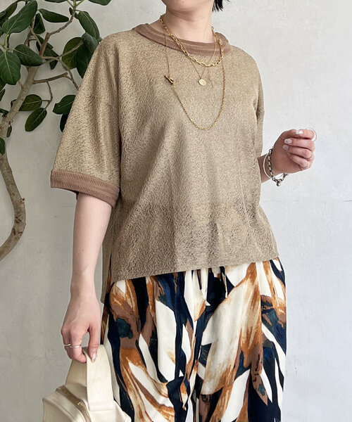 un dix cors(アンディコール)の「カラミ風メッシュプルオーバー(Tシャツ/カットソー・レディース・ブラック/アイボリー/モカ・FREE)」の16枚目の写真