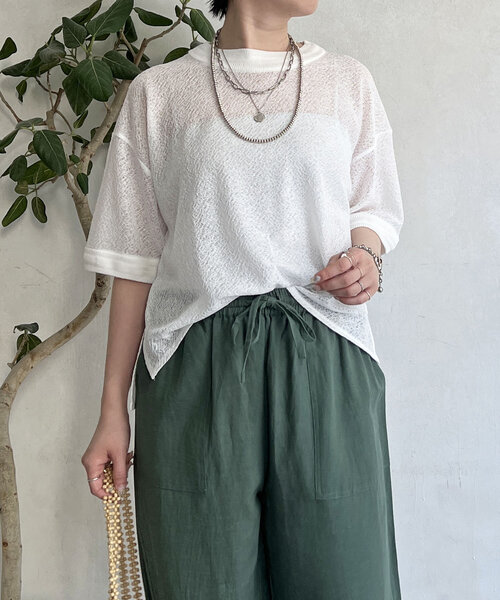 un dix cors(アンディコール)の「カラミ風メッシュプルオーバー(Tシャツ/カットソー・レディース・ブラック/アイボリー/モカ・FREE)」の17枚目の写真