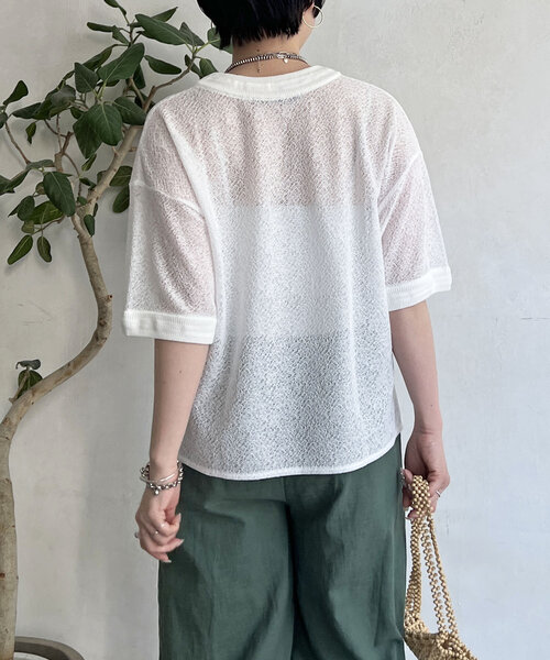 un dix cors(アンディコール)の「カラミ風メッシュプルオーバー(Tシャツ/カットソー・レディース・ブラック/アイボリー/モカ・FREE)」の19枚目の写真
