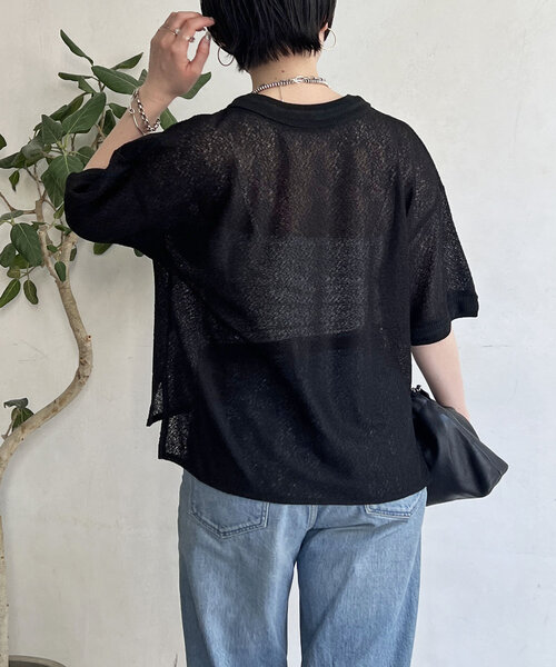 un dix cors(アンディコール)の「カラミ風メッシュプルオーバー(Tシャツ/カットソー・レディース・ブラック/アイボリー/モカ・FREE)」の22枚目の写真