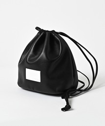 ADAM PATEK（アダムパテック）の「【ADAMPATEK/アダムパテック】water repellent leather drawstring bag/撥水レザーミニ巾着バッグ（ショルダーバッグ）」