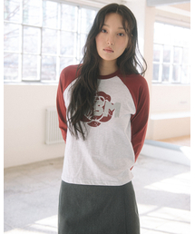 ROSE RAGLAN L/S TEE(WINE)