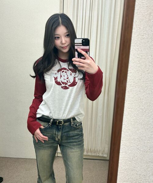 HAVISM（ヘビズム）の「ROSE RAGLAN L/S TEE(WINE)（Tシャツ/カットソー・レディース・その他・ONE SIZE）」の6枚目の写真