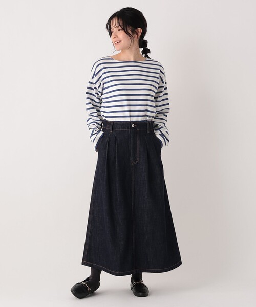Afternoon Tea(アフタヌーンティー)の「MON JOURNALタイポグラフィープリントボーダープルオーバー(Tシャツ/カットソー・レディース・ブルー・MEDIUM)」の4枚目の写真