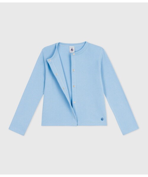 PETIT BATEAU（プチバトー）の「コットンカーディガン（カーディガン/ボレロ・キッズ・ライトブルー・6YEAR/8YEAR/10YEAR/12YEAR）」の4枚目の写真