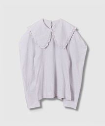 HOLIDAY | SUPER FINE DRY PURITAN COLLAR PUFF L/S TOPS スーパーファインドライピューリタンカラーパフロングスリーブトップス(Tシャツ/カットソー)