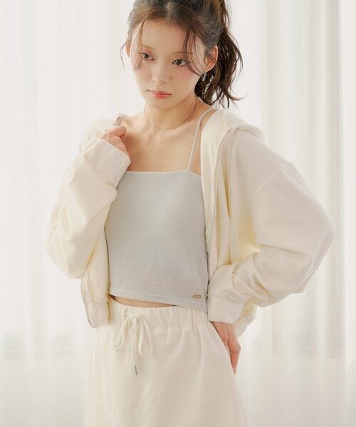 Chico（チコ）の「カップ付きラメベアキャミ（キャミソール・レディース・ベージュ/アイボリー/ブラック/ピンク・SMALL/MEDIUM）」の7枚目の写真