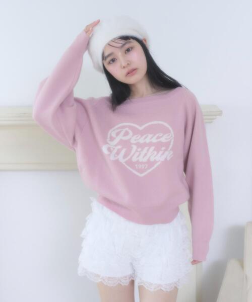 WEGO（ウィゴー）の「WEGO/【26年春夏新作】ハートワンショルニット（ニット/セーター・レディース・ホワイト/ピンク・FREE）」の14枚目の写真