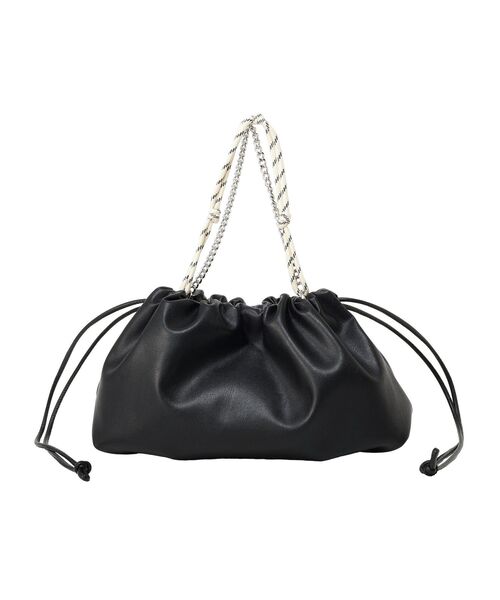 earth music&ecology（アースミュージックアンドエコロジー）の「マルチWAY巾着バッグ（ハンドバッグ・レディース・イエロー/アイボリー/ブラック・FREE）」の7枚目の写真