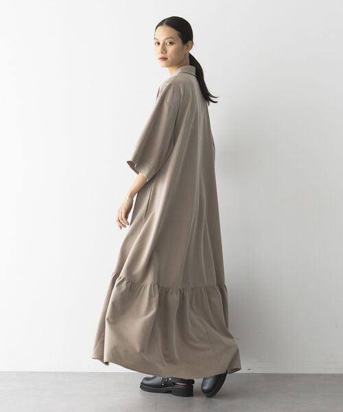 GARAGE OF GOOD CLOTHING(ガレージオブグッドクロージング)の「ストライプアシンメトリー7分袖ワンピース(ワンピース・レディース・ベージュ系その他2・36)」の7枚目の写真