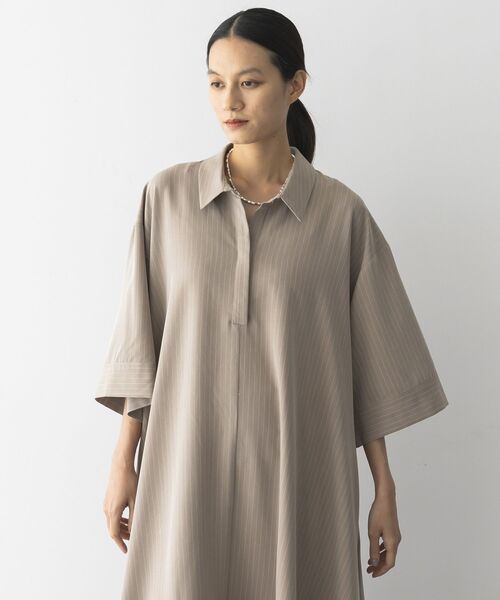 GARAGE OF GOOD CLOTHING(ガレージオブグッドクロージング)の「ストライプアシンメトリー7分袖ワンピース(ワンピース・レディース・ベージュ系その他2・36)」の9枚目の写真