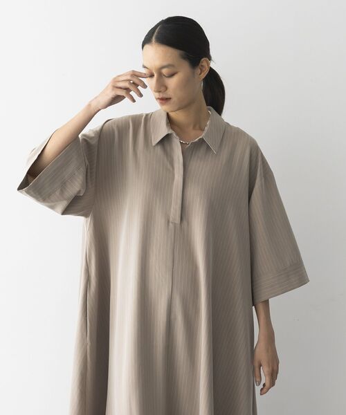 GARAGE OF GOOD CLOTHING(ガレージオブグッドクロージング)の「ストライプアシンメトリー7分袖ワンピース(ワンピース・レディース・ベージュ系その他2・36)」の10枚目の写真