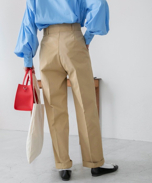 BONLECILL（ボンルシール）の「センタープレスタックチノパンツ（チノパンツ・レディース・ベージュ・M/S/L）」の6枚目の写真