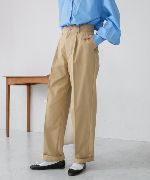 BONLECILL（ボンルシール）の「センタープレスタックチノパンツ（チノパンツ・レディース・ベージュ・M/S/L）」の5枚目の写真