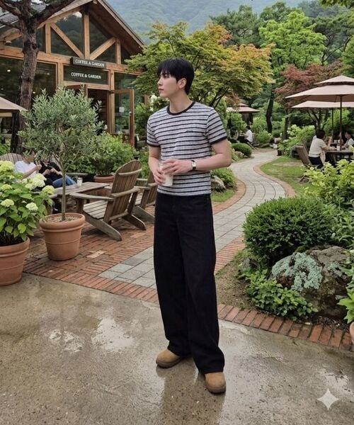 PROCESS（プロセス）の「Stripe Short-Sleeve Ringer Tee - Navy（Tシャツ/カットソー・メンズ・ネイビー・FREE）」の6枚目の写真