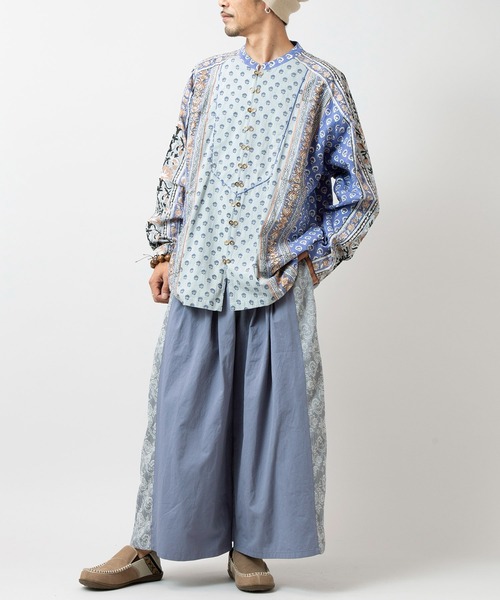 チャイハネ（チャイハネ）の「【チャイハネ】カリシュマMEN'Sシャツ（シャツ/ブラウス・メンズ・イエロー/ブルー/ベージュ・FREE）」の4枚目の写真