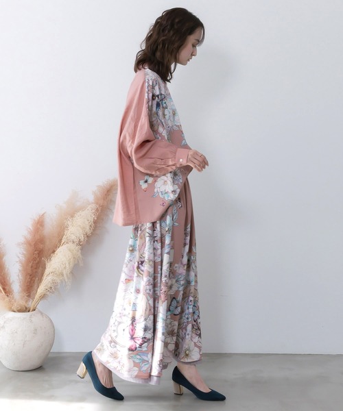 iS ScoLar(イズスカラー)の「561217:花柄布帛×ラメ入りストライプ柄 リバーシブルスカート(スカート・レディース・アイボリー/ブラック・M)」の11枚目の写真